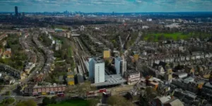 aerial photo of residential houses